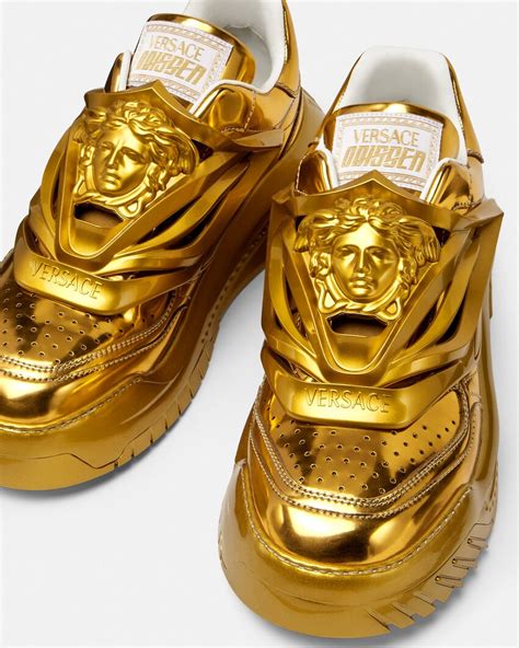 versace schuhe gold|versace odissea sneakers.